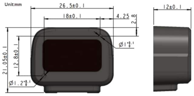 Mechanical Drawing - DFRobot TF-NOVA Line Laser LiDAR Sensor