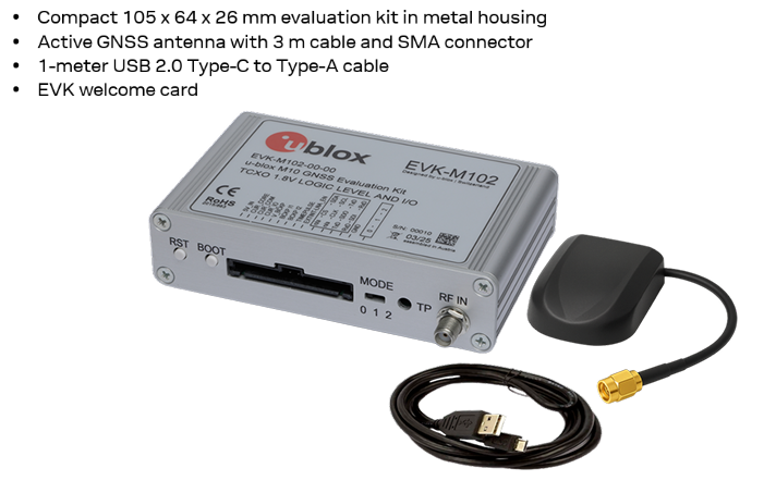 u-blox EVK-M102 GNSS Evaluation Kit