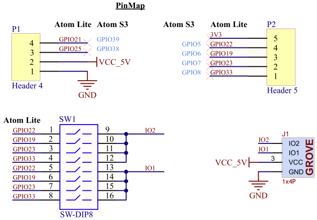 Schematic - M5Stack Atomic ToUnit Base Interface Adapter Board