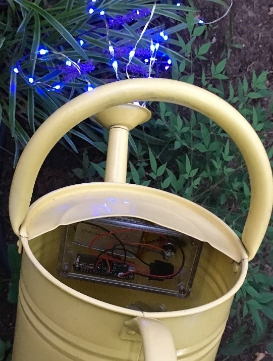 Electronics hidden in the watering can